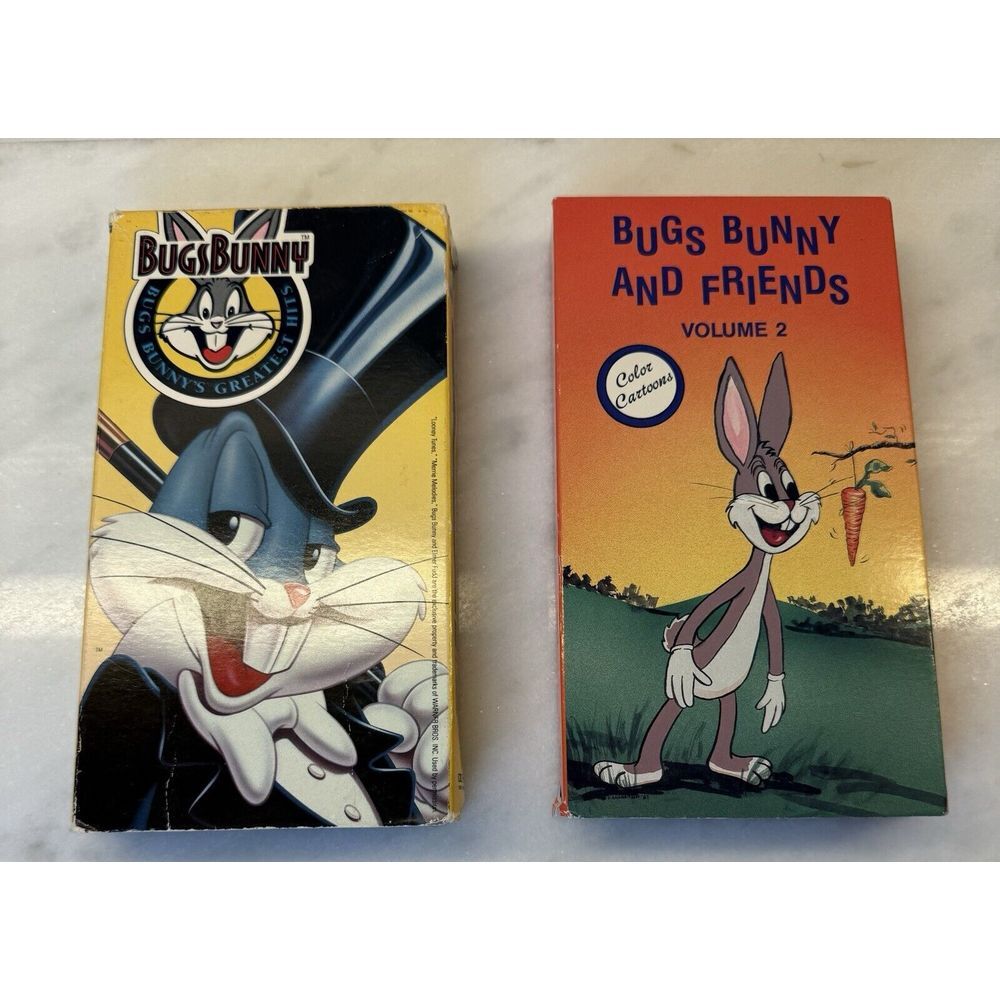 Lot 2 Bugs Bunny VHS: Greatest Hits + Bugs and Friends Volume 2 Tested & Working